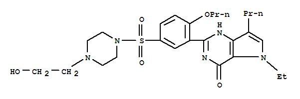 米罗那非; 5-乙基-3,5-二氢-2-[5-[[4-(2-羟乙基)-1-哌嗪基]磺酰]-2-丙氧基苯基]-7-丙基-4H-吡咯并[3,2-d]嘧啶-4-酮