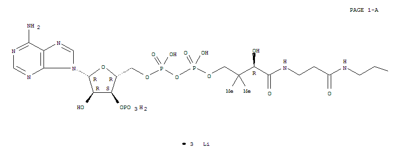 S-{1-[5-(6-氨基-9H-嘌呤-9-基)-4-羟基-3-(膦酰氧基)四氢-2-呋喃基]-3,5,9-三羟基-8,8-二甲基-3,5-二氧代-10,14-二氧代-2,4,6-三氧杂-11,15-二氮杂-3lambda5,5lambda5-二磷杂十七烷-17-基}3-羟基硫代丁酸酯-锂(1:1)