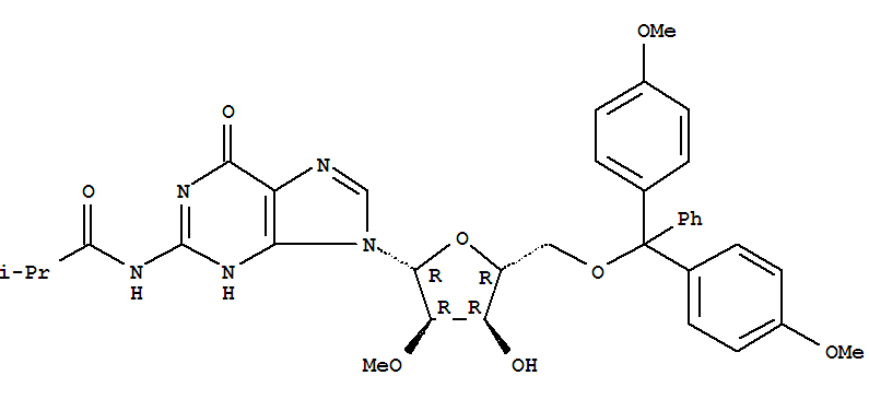 N-(9-((2r,3r,4r,5r)-5-((双(4-甲氧基苯基)(苯基)甲氧基)甲基)-4-羟基-3-甲氧基四氢呋喃-2-基)-6-氧代-6,9-二氢-1H-嘌呤-2-基)异丁酰胺