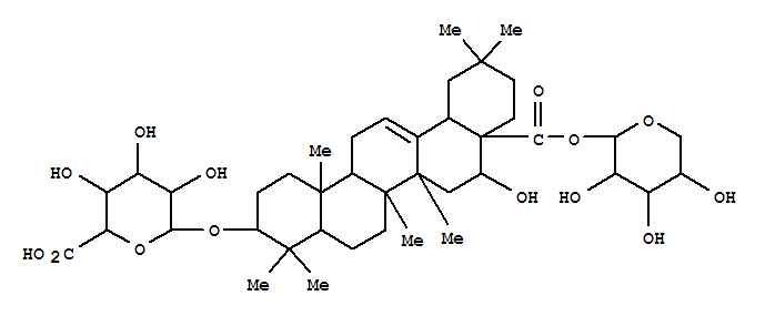b-D-吡喃葡萄糖苷糖酮酸,  (3b,16a)-28-(a-L-阿拉伯吡喃糖氧基)-16-羟基-28-羰基齐墩果-12-烯-3-基 (9CI)