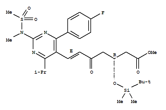 7-(4-(4-氟苯基)-6-异丙基-2-(N-甲基甲磺酰胺基)-5-嘧啶)-(3R)-叔丁基二甲硅氧基-5-氧代-(6E)-庚酸甲酯