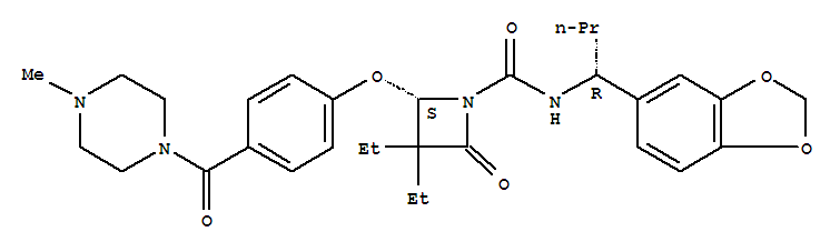 (2S)-N-[(1R)-1-(1,3-苯并二氧戊环-5-基)丁基]-3,3-二乙基-2-[4-[(4-甲基-1-哌嗪基)羰基]苯氧基]-4-氧代-1-氮杂环丁烷甲酰胺