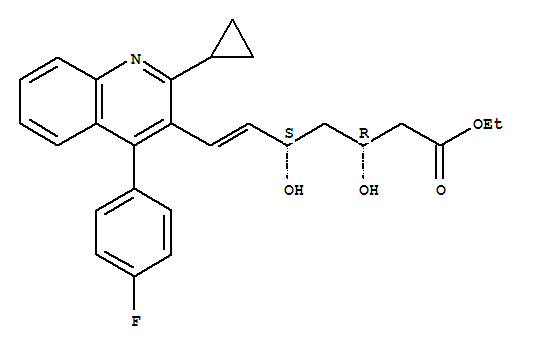 (E)-3，5-二羟基-7-[2-环丙基-4-(4-氟苯基)-3-喹啉基]庚-6-烯酸乙酯