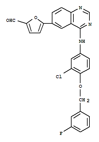 5-[4-[3-氯-4-(3-氟苯氧基)苯胺基]-6-喹唑啉基]呋喃-2-甲醛