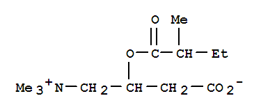 2-甲基丁酰卡尼汀; 2-甲基丁酰肉毒碱; 3-羧基-N,N,N-三甲基-2-(2-甲基-1-氧代丁氧基)-1-丙铵内盐; 3-(2-甲基丁酰氧基)-4-(三甲基铵)丁酸内盐
